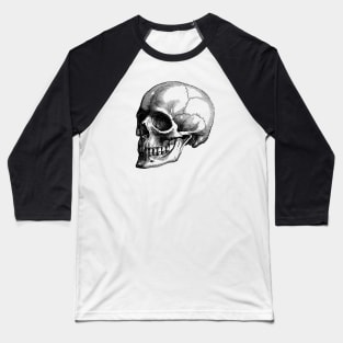 Human Skull - Vintage Anatomy Baseball T-Shirt